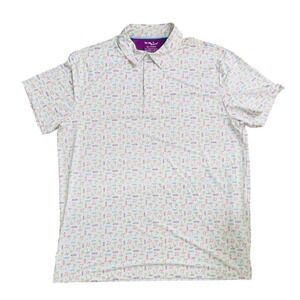 Birdie Bound Men's XL Golf Polo Shirt Multicolor‎ Golf-Themed Prints preppy knit
